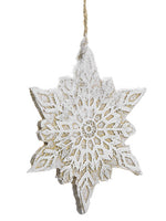 7" Lace Star Ornament  White Natural (pack of 24)