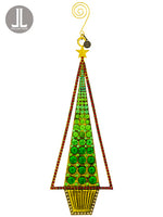 9" Rhinestone Christmas Tree Ornament Mix (pack of 6)