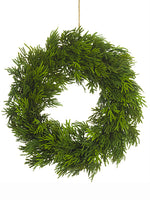 10" Cedar Wreath Ornament  Green (pack of 4)