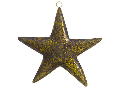 17" Metal Star Ornament  Antique Gold (pack of 6)