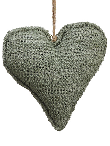 7.5" Heart Ornament  Olive Green (pack of 20)