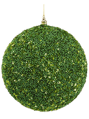 11.8" Glittered Ball Ornament  Green (pack of 1)
