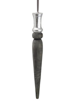 6.85" Wood Finial Ornament  Gray Silver (pack of 16)