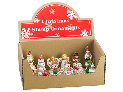 2.5"-4" Assorted Christmas Stamp Ornament (18 ea./set) Mixed (pack of 1)
