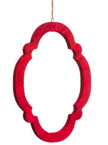 12.5" Wood Oval Shape Ornament Red (pack of 20)