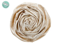 9" Snow Linen Rose Clip  Beige White (pack of 12)