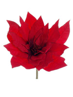 27"Dx10"L Glittered Giant Poinsettia Pick Red (pack of 12)