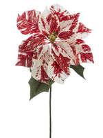 27" Princess Poinsettia Spray  Red White (pack of 12)
