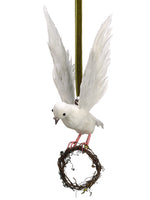 11"Hx12"L Hanging Dove Ornament White (pack of 4)