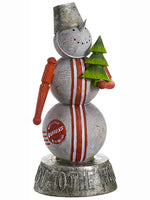 10" Snowman With Chsrisrmas Tree Cream Red (pack of 1)