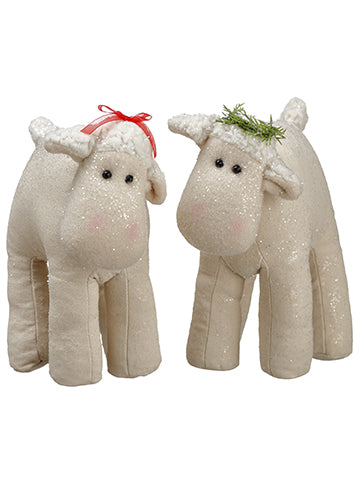 8" Mr. & Mrs. Sheep (2 ea/set) Cream Red (pack of 3)