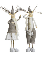 18" Mr. And Mrs. Reindeer (2 ea/set) White Beige (pack of 6)