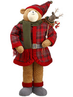 38" Plaid Bear  Red (pack of 1)