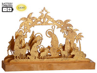 10.25" Battery Operated Nativity Set with Light Gold (pack of 2)