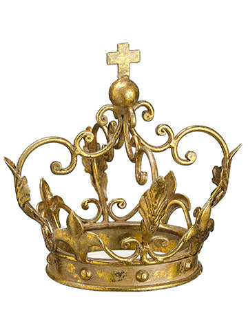 6.3"Hx5.5"D Metal Crown  Antique Gold (pack of 6)