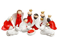 1.5"-5" Nativity Set (10 ea/set) White Red (pack of 1)