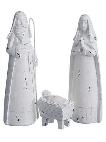 3"-11" Nativity Family (3 ea/set) White (pack of 2)