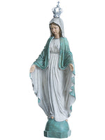 27.25"Hx10"W Mary With Crown  Cream Aqua (pack of 2)