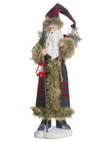 18" Santa With Gift Bag  Gray Red (pack of 1)