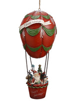 14" Santa Hanging Hot Ballon  Red Green (pack of 2)