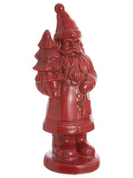 24" Stoneware Santa w/Tree  Red (pack of 2)