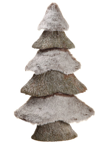 20" Glittered Sisal Christmas Tree Table Top Brown (pack of 4)