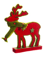 9.6" Reindeer  Red Green (pack of 12)