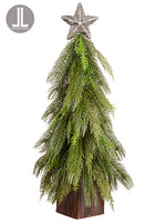 34" Pine Topiary With Star in Pot Green (pack of 2)