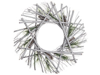 24" Pine Wreath  Green Gray (pack of 6)