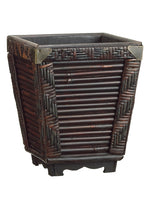 8" Square Wood Planter  Brown (pack of 1)