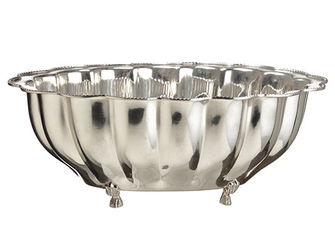 6"Hx15.5"L Brass Bowl  Silver (pack of 1)