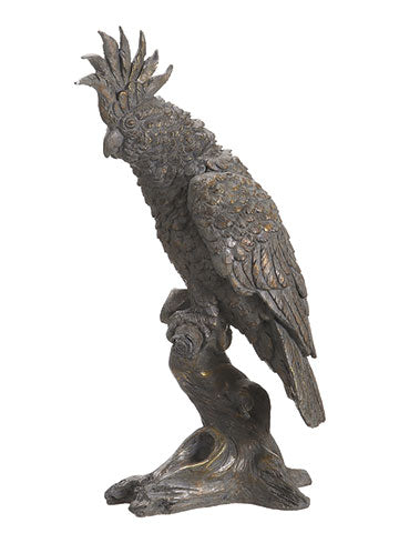 14" Polyresin Cockatiel in Re-Shippable Box Gray Gold (pack of 1)