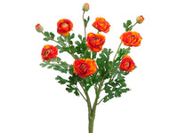 19" Ranunculus Bush with 7 Flowers and 3 Buds Flame (pack of 6)