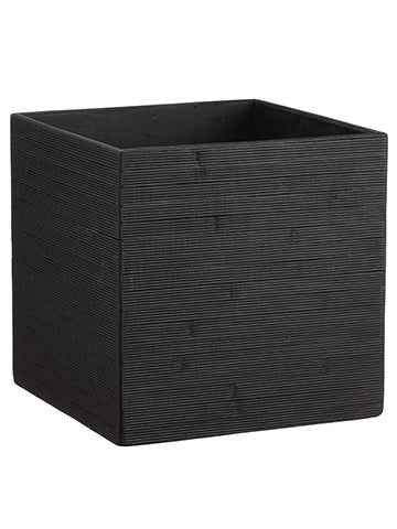 12"Hx12"Wx12"L Bamboo Square Container Black (pack of 4)