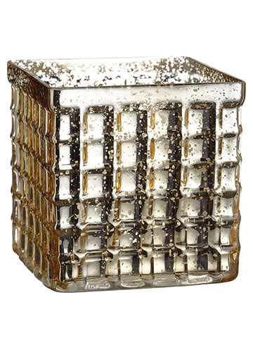 6"Hx6"Wx6"L Square Container  Silver (pack of 1)