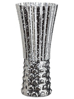 10"Hx4.5"D Silver Stripe Glass Vase Silver (pack of 1)