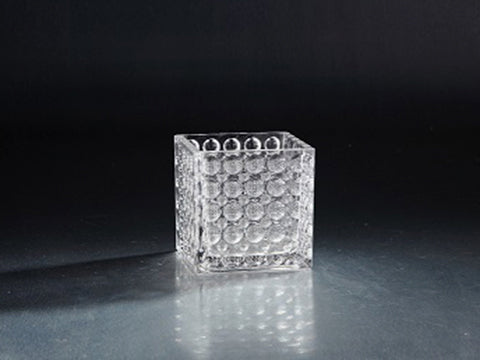 4.5"Hx4.5"Wx4.5"L Square Candleholder Clear (pack of 1)