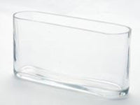 4.5"Hx3"Wx10"L Oval Vase  Clear (pack of 12)
