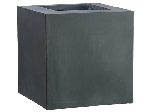 16"Hx16"Wx16"L Fiberglass Square Planter Gray (pack of 1)