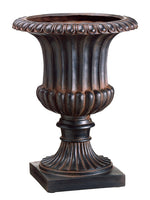 19.5"Hx15"D Fiberglass Urn  Black Rust (pack of 1)