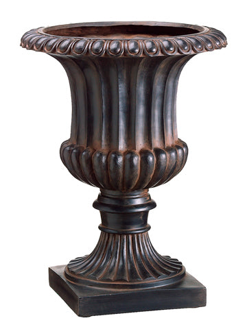 19.5"Hx15"D Fiberglass Urn  Black Rust (pack of 1)