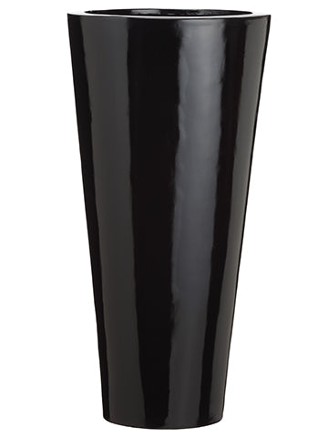 36"Hx18"D Fiberglass Round Container Black (pack of 1)