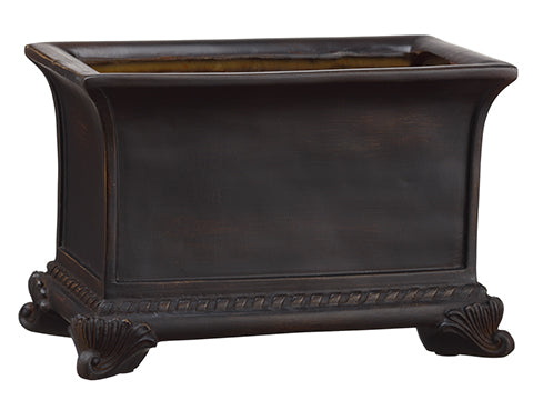 7"Hx6.5'Wx10"L Rectangular Planter Dark Brown (pack of 1)