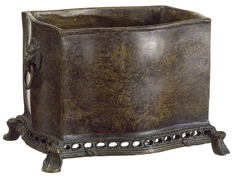 6"Hx8"Wx5"L Polyresin Pot  Brown (pack of 1)