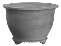 12"D Round Poly Resin Pot  Gray (pack of 8)