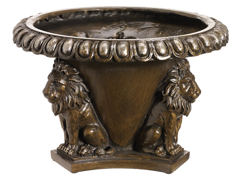 12"Dx8"H Resin Container  Bronze Stained (pack of 1)