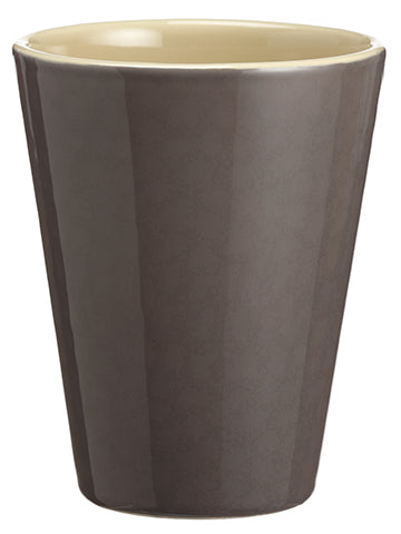 4.9"Dx6.3"H Ceramic Container  Taupe (pack of 1)