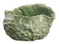 5.9"Hx7.4"Wx9"L Ceramic Vase  Green (pack of 1)