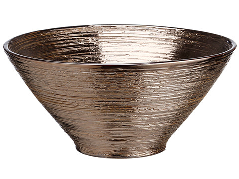 11"Dx4.72"H Ceramic Bowl  Brown (pack of 1)