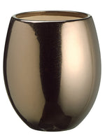 7.1"Dx8"H Ceramic Vase  Dark Brown (pack of 1)